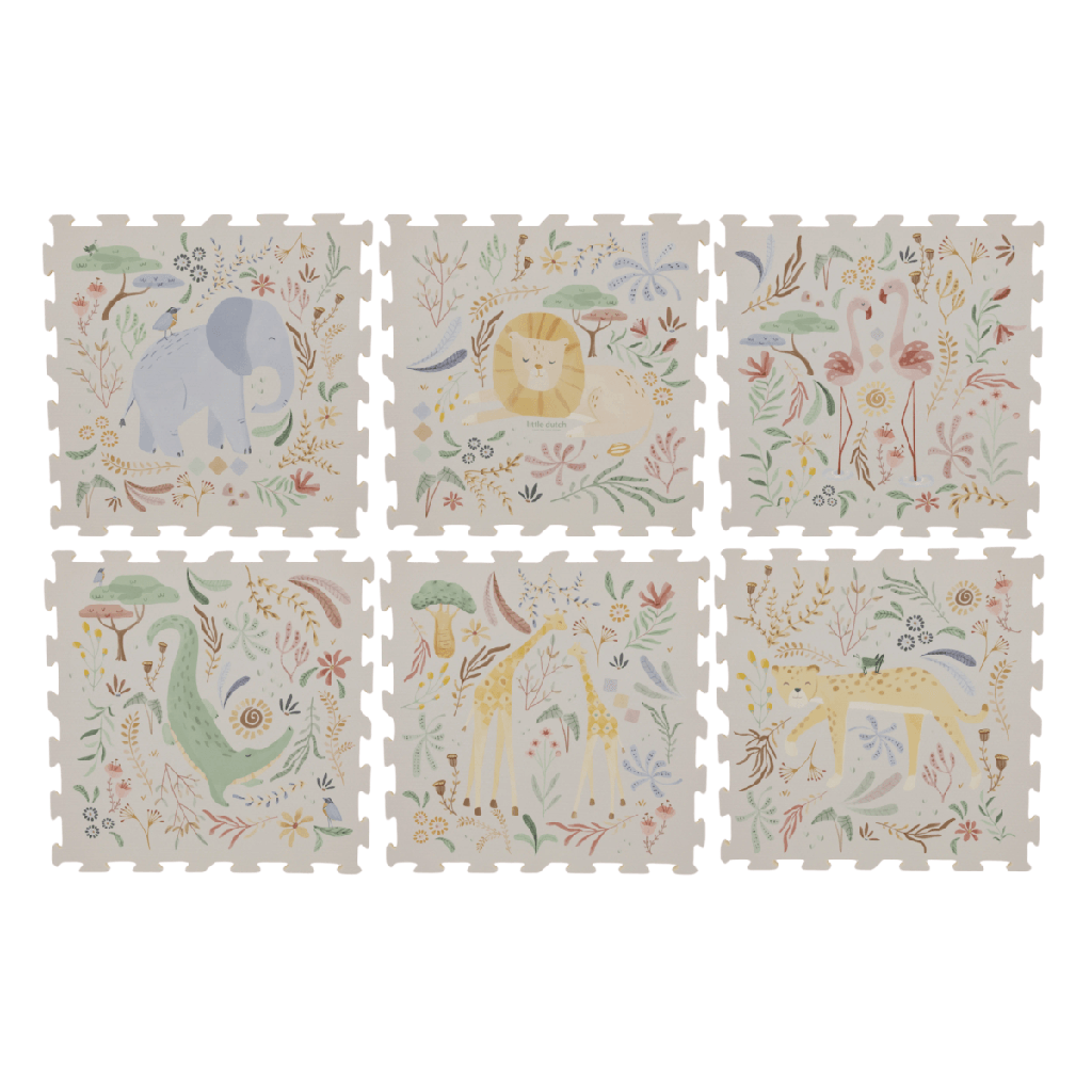 Little Dutch | Puzzelmat Safari Friends +24m 6-pack