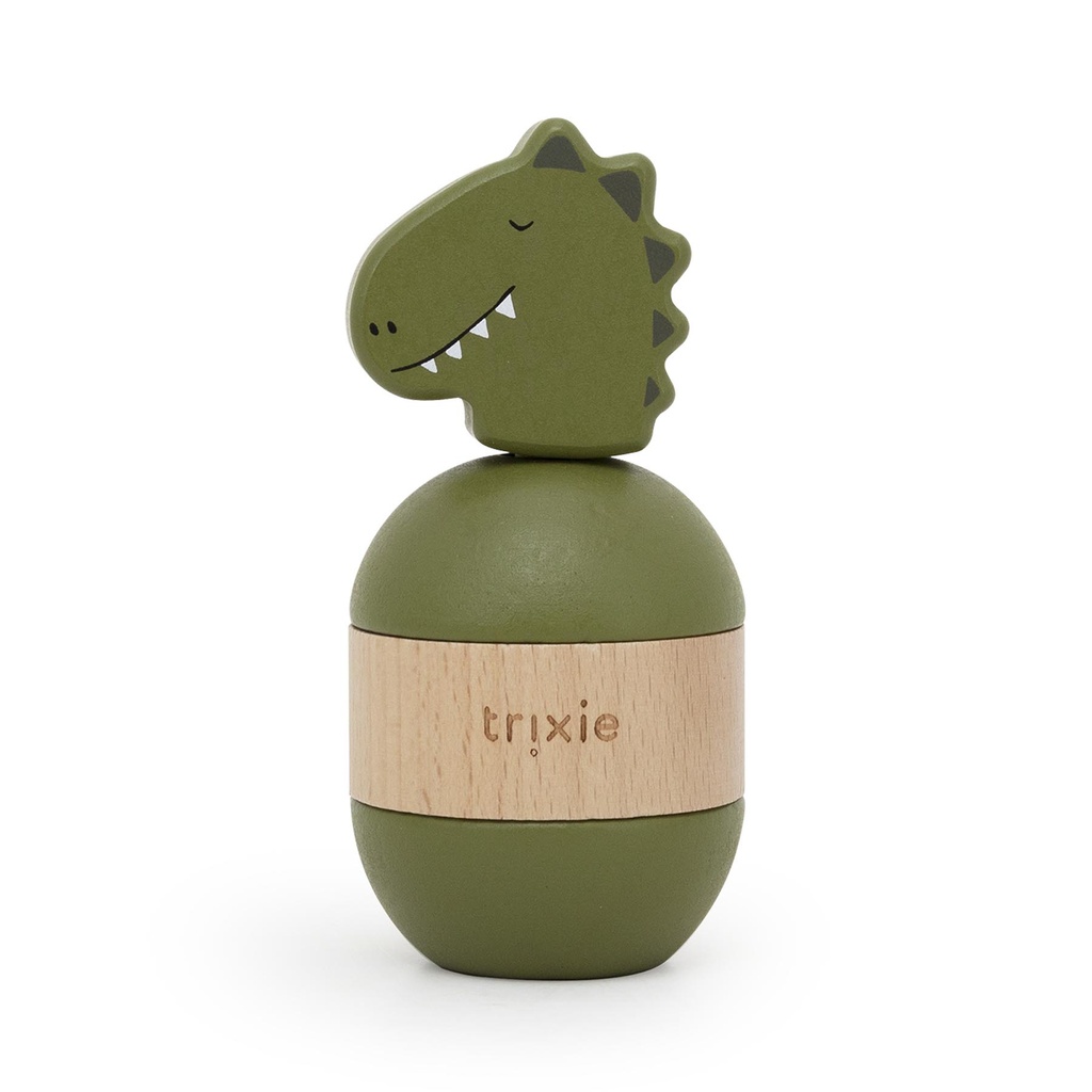 Trixie | Stapelpyramide/Rammelaar Mr Dino Hout Groen Ø6x13cm