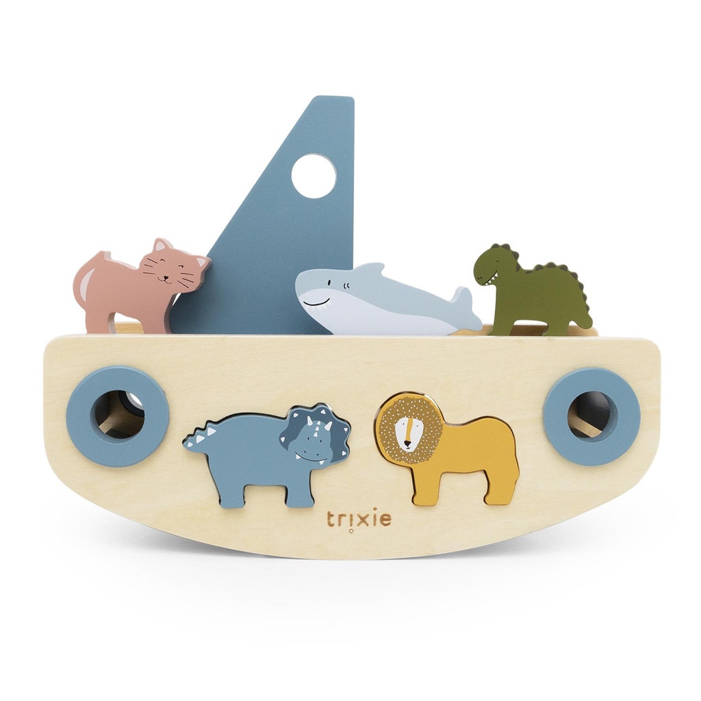 Trixie | Sorteervormen Zeilboot Vormenstoof Hout 25x11x19cm +18m
