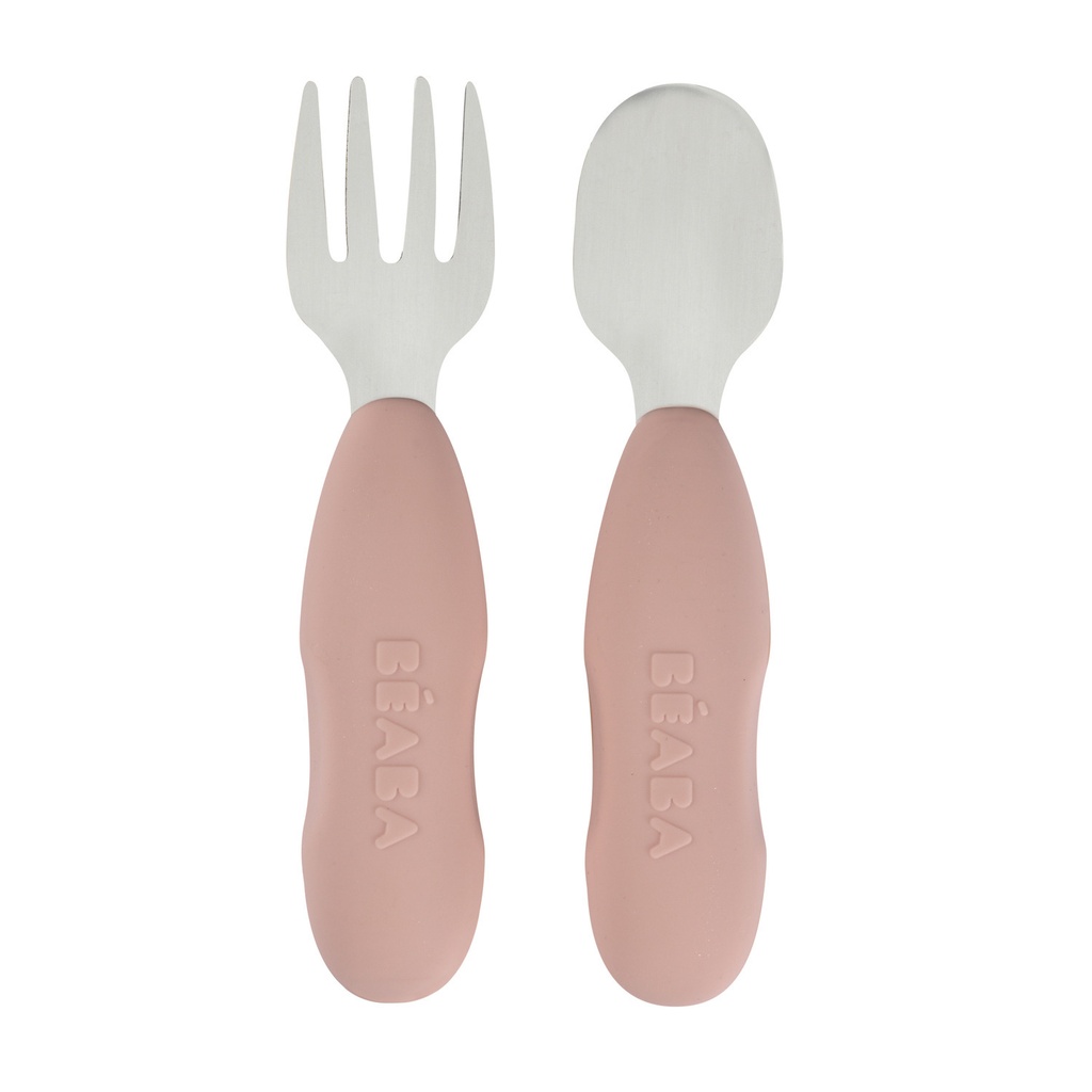 Beaba | Bestek Lepel/Vork RVS Cotton Candy 2-delig