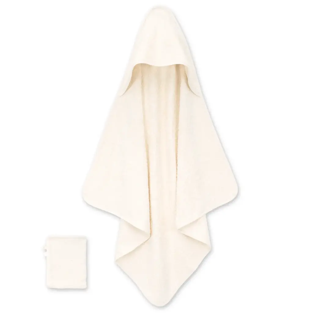 Bemini | Badcape Badstof met Washandje Ecru 90x90cm        