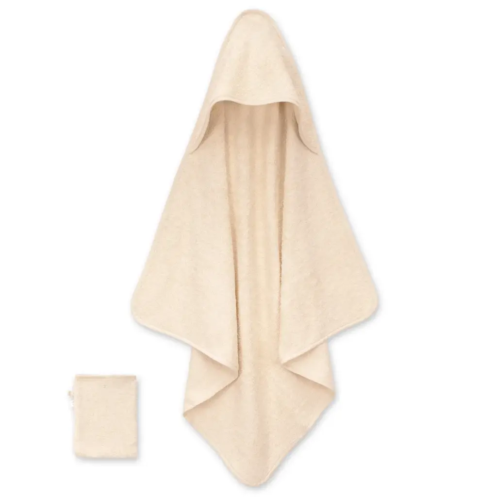 Bemini | Badcape Badstof met Washandje Cream 90x90cm      