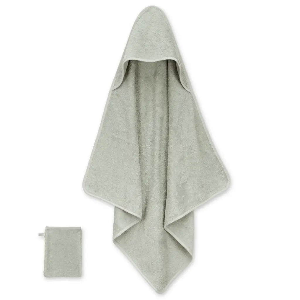 Bemini | Badcape Badstof met Washandje Kaki 90x90cm  
