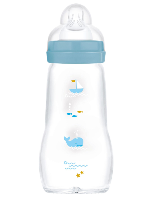 Mam | Breedhalsfles Feel Good Glas Boy Blue 260ml
