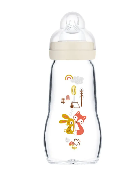 Mam | Breedhalsfles Feel Good Glas Uni Taupe 260ml