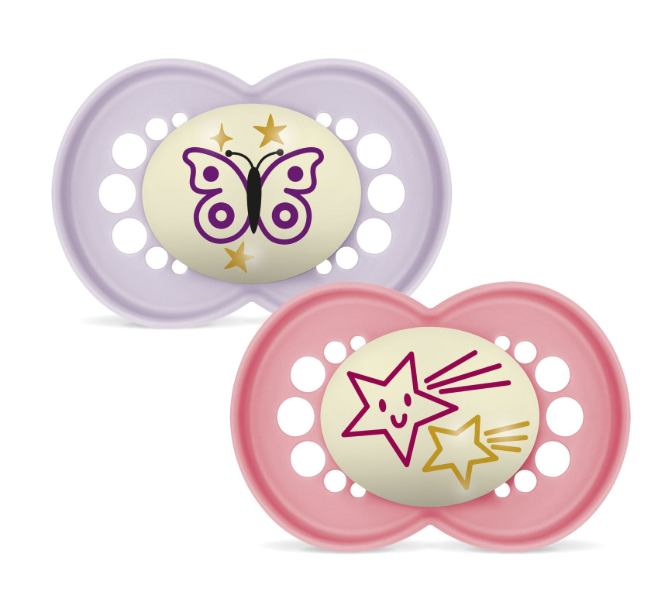 MAM | Fopspeen Original Night Silicon Roze 6-16m