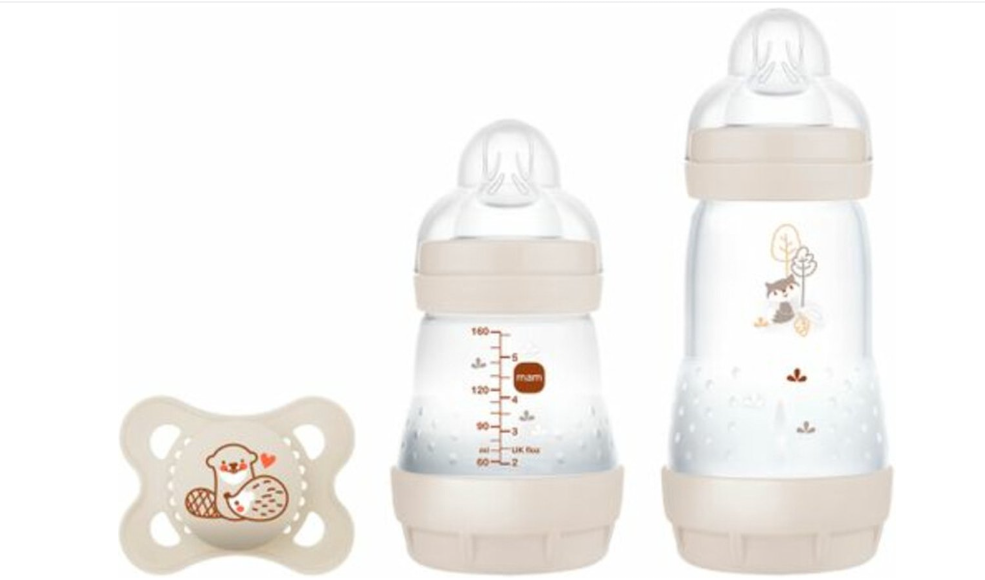 MAM | Starterset Flesvoeding S Uni 2xfles 160ml/260ml in PP +Fopspeen Beige