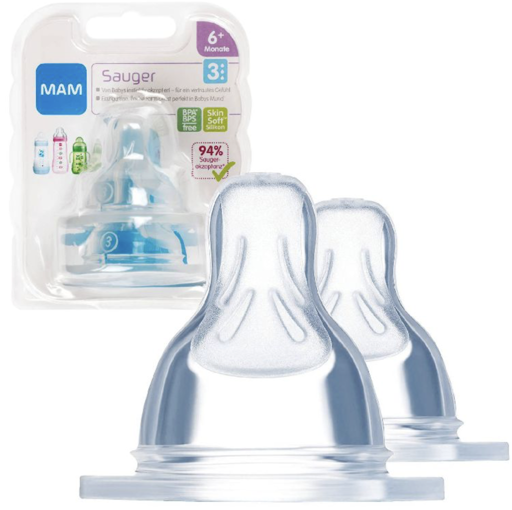 Mam | Zuigspeen Maat 3 3-Gaatjes Siliconen 6M 2-pack