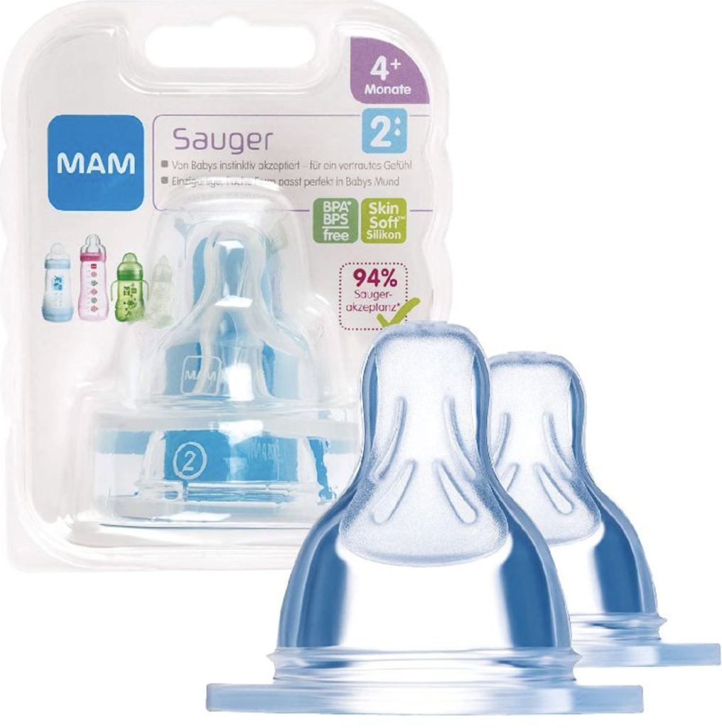 Mam | Zuigspeen Maat 2 2-Gaatjes Siliconen 4M 2-pack