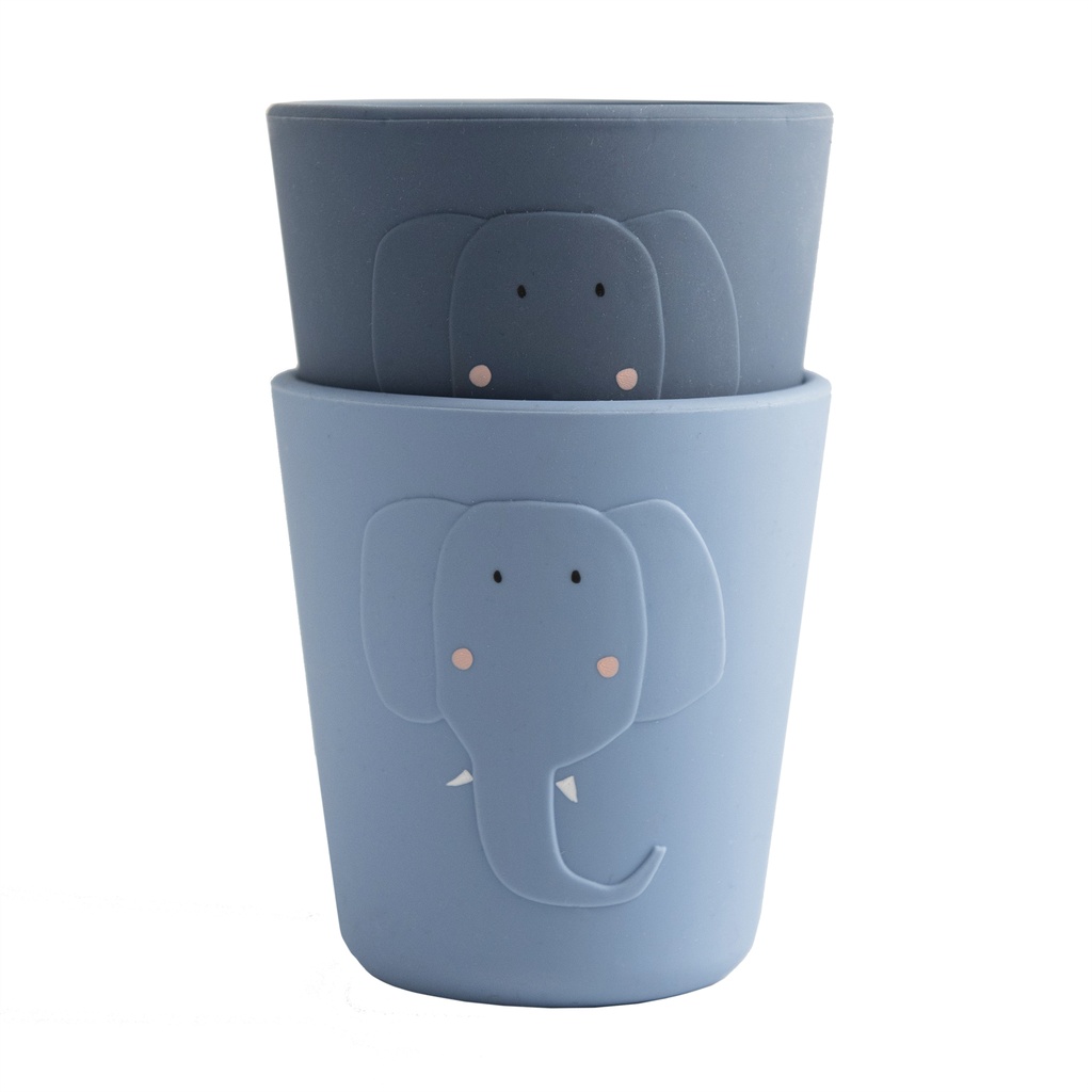 Trixie | Drinkbeker Mrs. Elephant Siliconen Blauw 200ml 2-Pack 