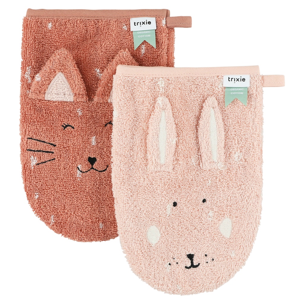 Trixie | Washandje Mrs. Cat/Mrs. Rabbit Roze 2-Pack 
