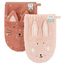 Trixie | Washandje Mrs. Cat/Mrs. Rabbit Roze 2-Pack 