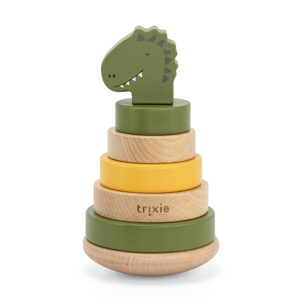Trixie | Stapelpyramide Mr. Dino Stapeltoren Hout Groen 10x10x18,5cm