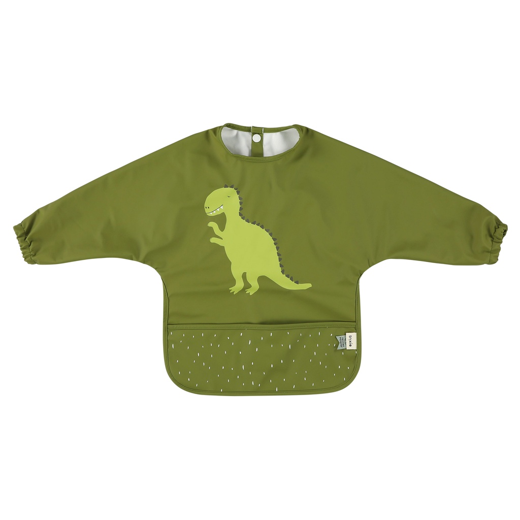 Trixie | Slabbetje Met Mouwen Mr. Dino Afwasbaar Groen 42x30x0cm 