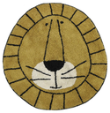 KAMERTAPIJT, Lion, ocher, geel/bruin, kop leeuw, rond model, getuft katoen, dia 100cm