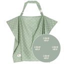 BORSTVOEDINGSDOEK, liquid gold, schort, Nursing Cover, groen, uni met tekst liquid gold, katoen, model: schort