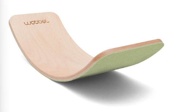 Wobbel | Balansbord Wobbel Pro Bos Persvilt Blank Gelakt Bruin/Groen Hout +0M