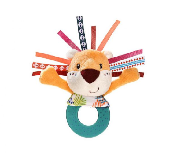 Lilliputiens | Rammelaar/Bijtring Jack Leeuw Siliconen/Textiel +3M