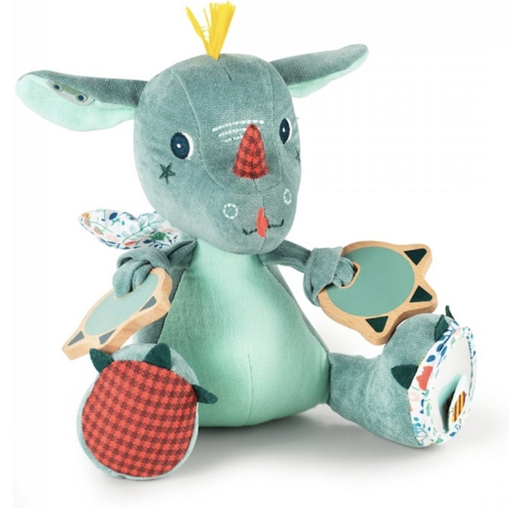 Lilliputiens | Pluche Knuffel Multi-activiteitendraak Joe Blauw H24 cm