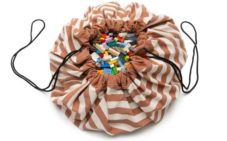 OPBERGZAK, Original, stripes brown, uni/aop strepen, rond, katoen, Dia140cm, opvouwbaar, 1 stuk(s), 2022