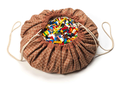 Play & Go | Opbergzak/Speeltapijt Original Organic Grid Brown Ø140cm