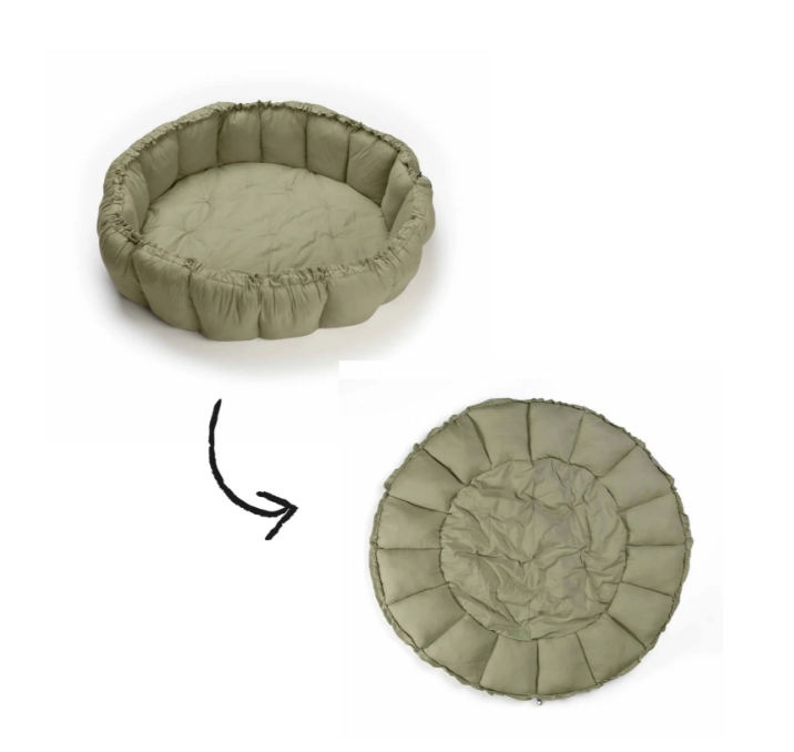 SPEELTAPIJT, Bloom, meadow green, uni, textiel, vanaf 0 maand, 3-in-1, speelmat/babynest/opbergzak, 2022