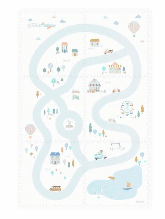 PUZZELMAT, EEVAA, village, 2 in 1 Puzzle Mat & Storage Box, ao stratenplan/aop over motief, kunststof, vanaf 0 maand