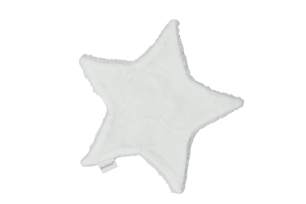 Pericles | Fopspeendoekje Boho ivory ecru ster 22x22cm 