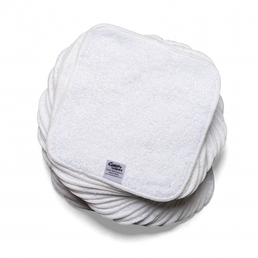 Cheeky Wipes | Droge Doekjes Organic Cotton Baby Wipes Biologisch Katoen Wit 25-pack 