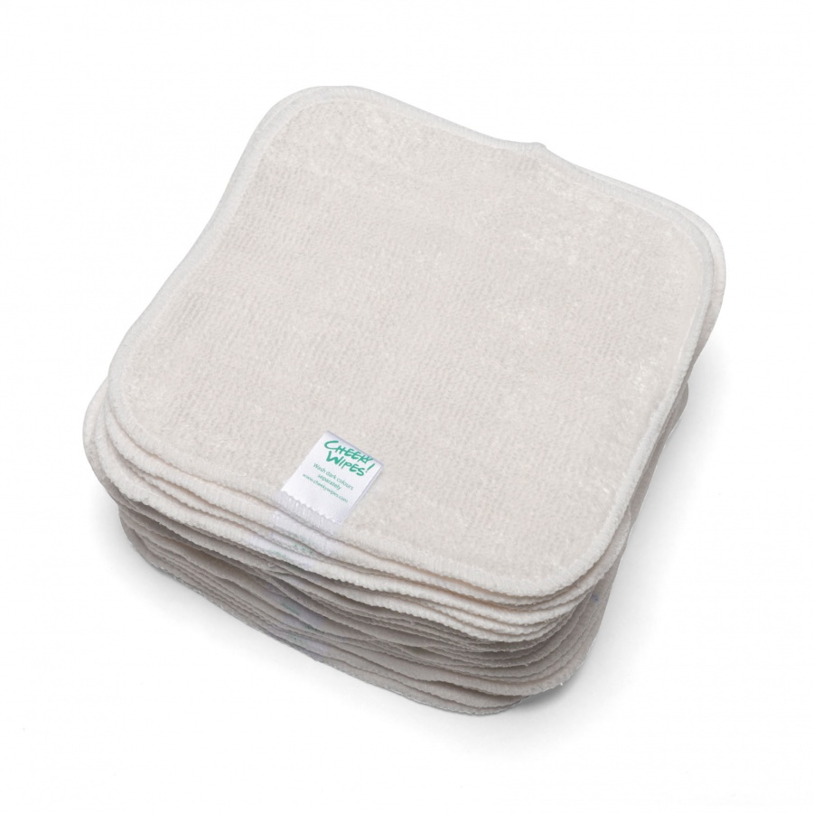 Cheeky Wipes | Droge Doekjes Natural Bamboo Wipes  Wit 15x15cm 25-pack