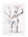 Childhome | Schilderij Olifant canvas met olieverf B30cm L40 cm 