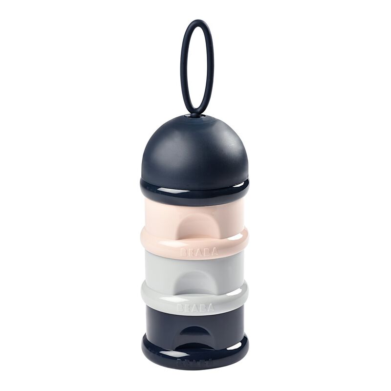 MELKPOEDERDOOSJE, dark blue/grey/pink, 3 compartiment(en) voor elk 9 schepjes melkpoeder, 2020