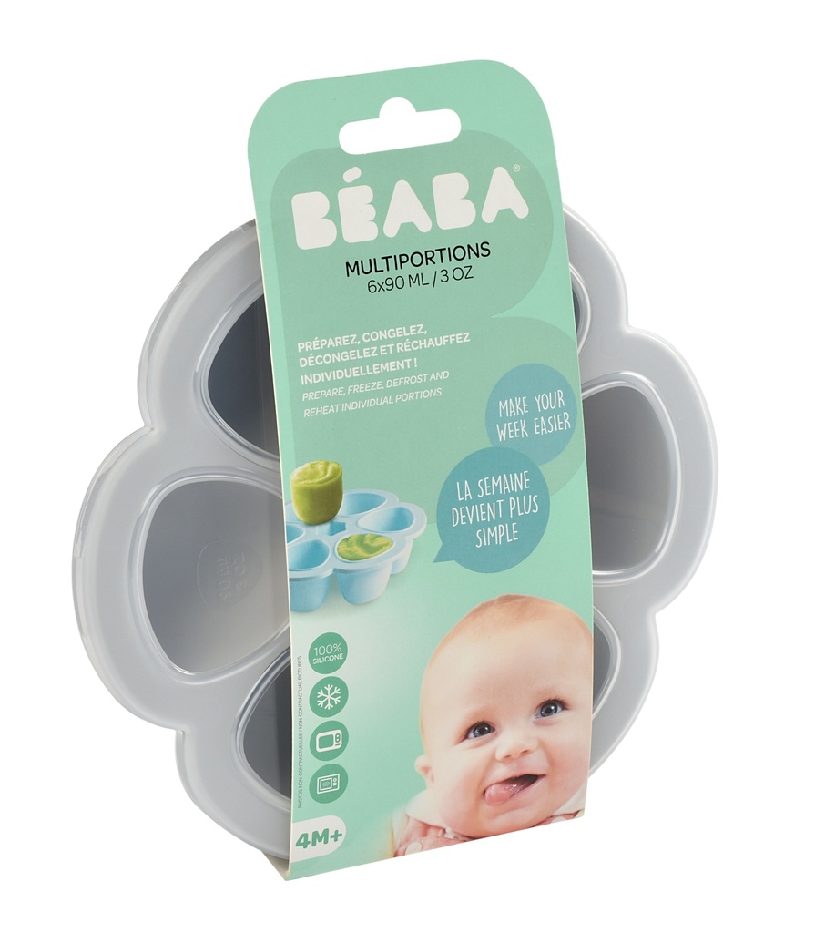 Beaba | Bewaarpotje Multi Portions Mistgrijs 6x90ml