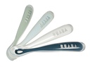 Beaba | Lepel 1ste Leeftijd Soft Wit/Groen/Blauw +4m 4-delig