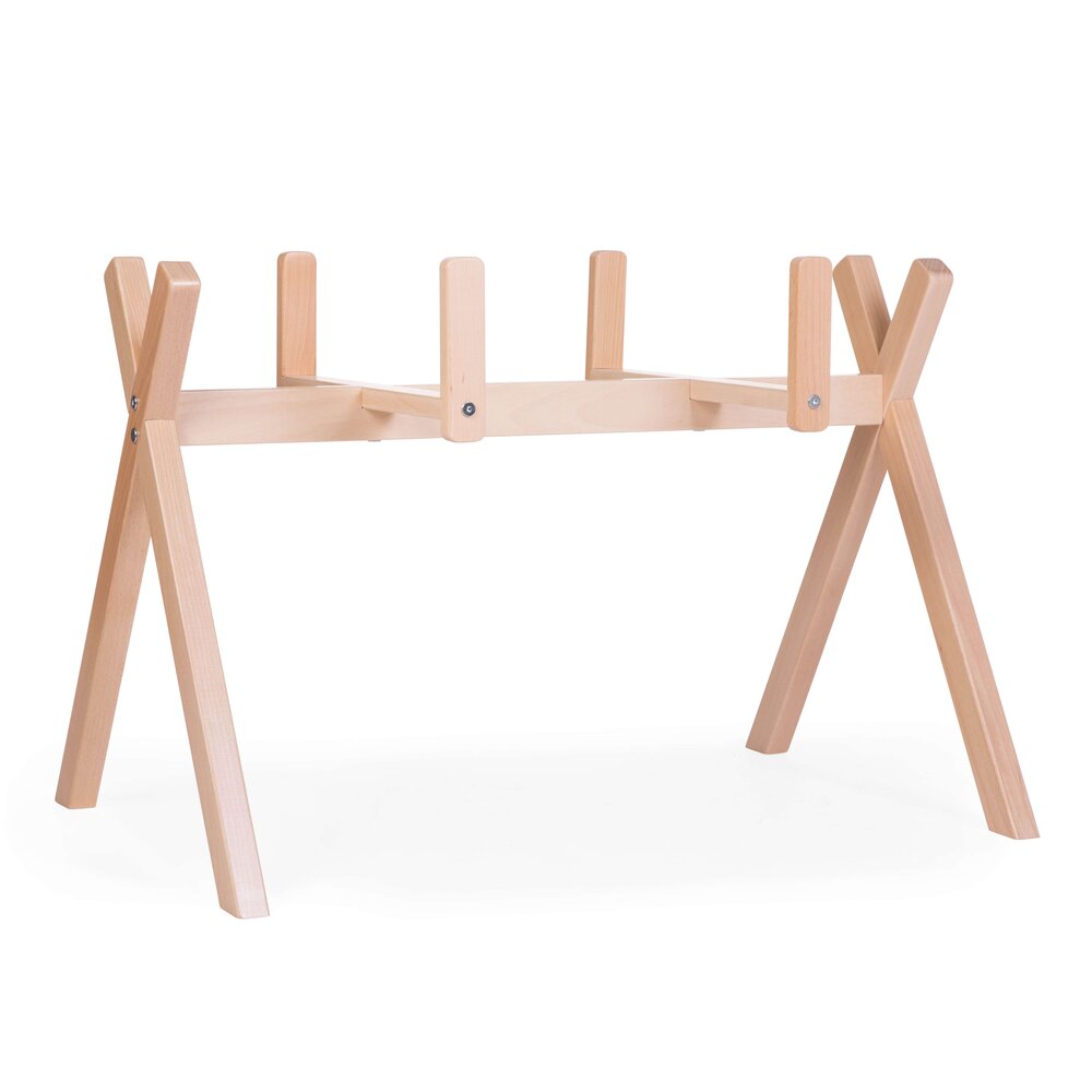 Childhome | Staander Draagmand/Wieg Tipi Stand + Baby Gym 2in1 Geschikt vr Wieg Moses Basket Hout 55x60x87cm