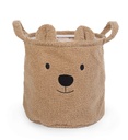 MAND, Teddy Beige, bruin, uni/broderie snuit beer, rond, teddy, H30 Dia30cm, met hoes, 1 stuk(s), opbergen