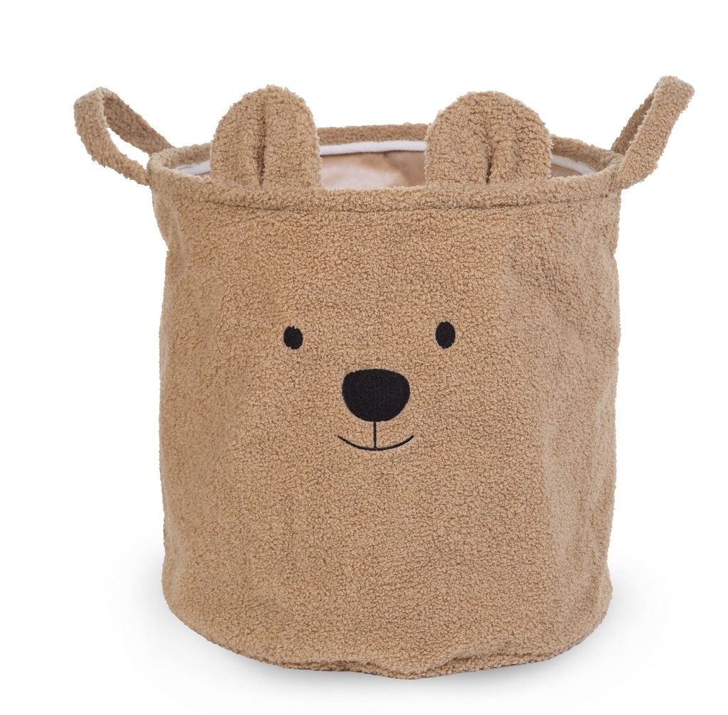 MAND, Teddy Beige, bruin, uni/broderie snuit beer, rond, teddy, H40 Dia40cm, met hoes, 1 stuk(s), opbergen