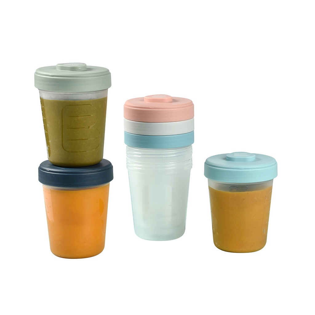 Beaba | Bewaarpotje Set 2de Leeftijd Interlocking 6x250ml