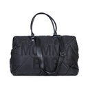VERZORGINGSTAS, Mommy Bag Puffered, black, gematelasseerd/print Mommy Bag, nylon, +luiermat, +schouderriem, 2021