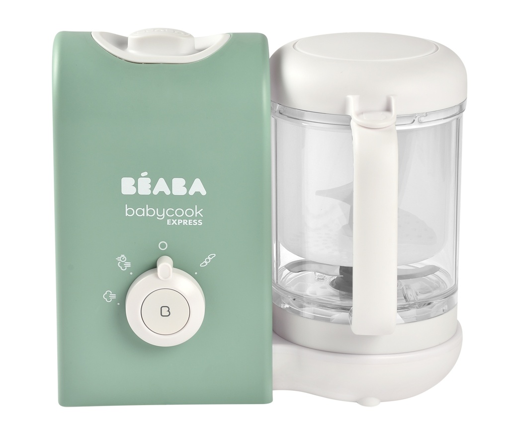 STOOMKOKER, Babycook Express, sage green, groen, stomen/blenden, inhoud alle bekers 1250 ml, met stoommand(en)