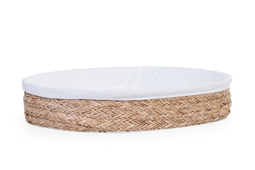 Childhome | Verzorgingsmand Changing Basket Seagrass  met Hoes Wit/Ecru