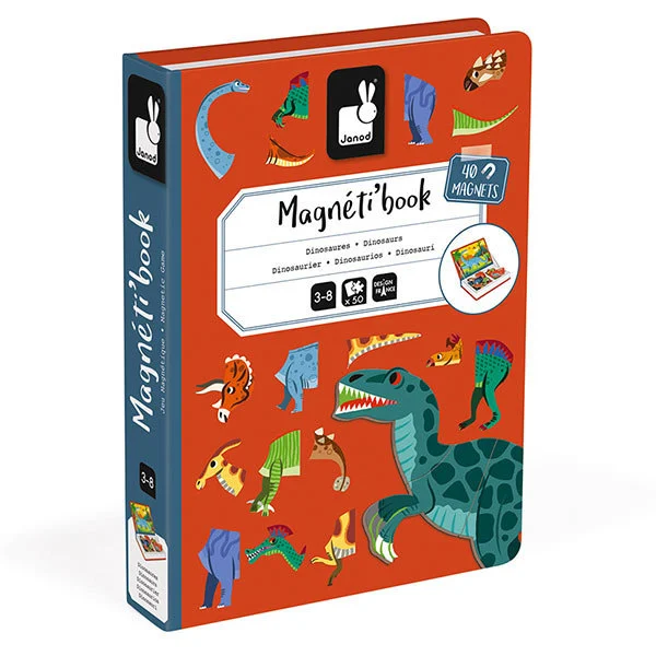 Janod magneetboek Dinosaurussen 50st 3-8jr
