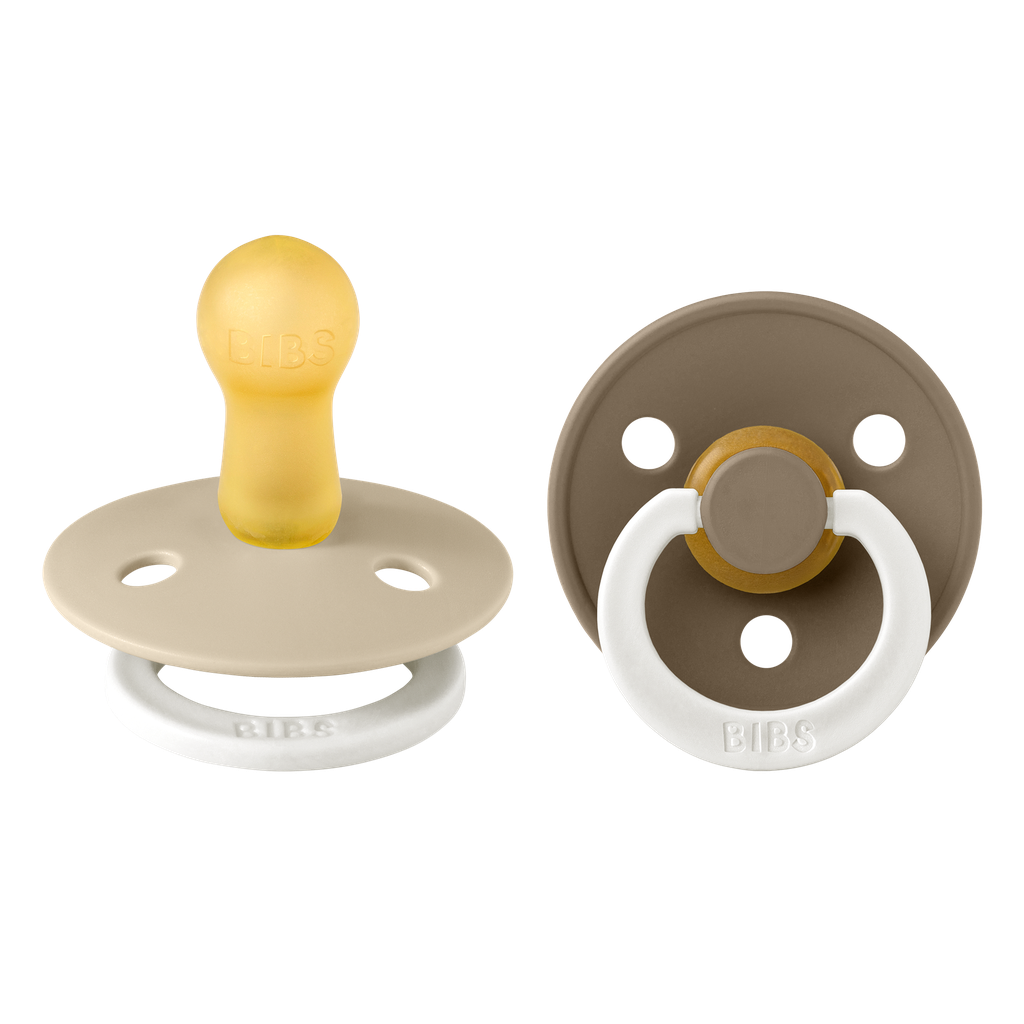 Bibs | Fopspeen T2 Glow Latex Rond Vanilla/Dark Oak 6-18m 2-Pack