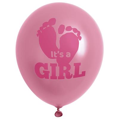 Funny Fashion | Ballon Baby Girl Roze Ø25cm/12-pack 