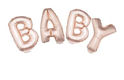 Funny Fashion | Ballon Baby Roze 41cm met Lint 5M Ballonset 