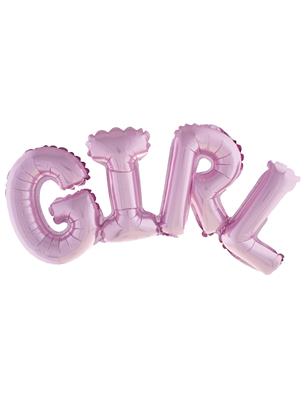BALLON, Girl, roze, uni, vorm: tekst, dia: 67.5 cm, 1 stuk(s)