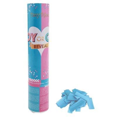 Funny Fashion | Confettikanon Gender Reveal Baby Boy Blauw Papier 20cm 