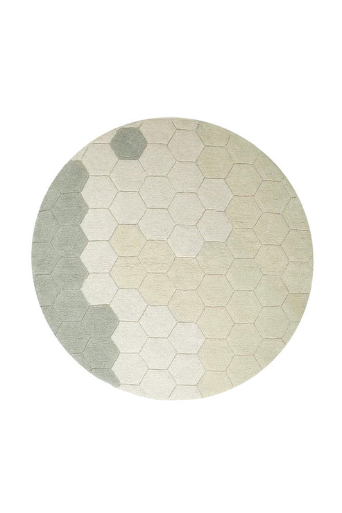 Lorena Canals | Kamertapijt Wasbaar Vloerkleed Rond Honingraat Blauw Ø140cm