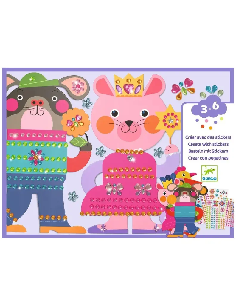 Djeco creatief met stickers glinsterend