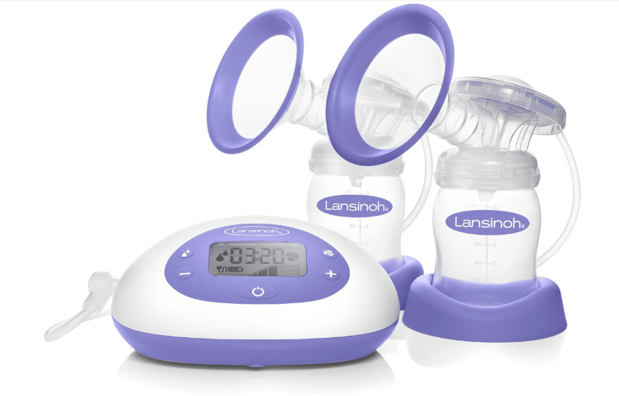 Lansinoh | Borstkolf 2 in 1 Electr. Borstpomp Incl fles: 2x160ml Flex Borstschelp Instelb. Zuigkracht